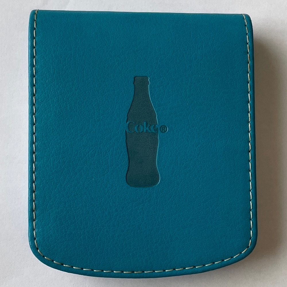 Blue Faux Leather Coke Coca-Cola Refillable Pocket Notepad with Pencil 2007